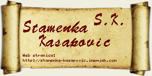 Stamenka Kasapović vizit kartica